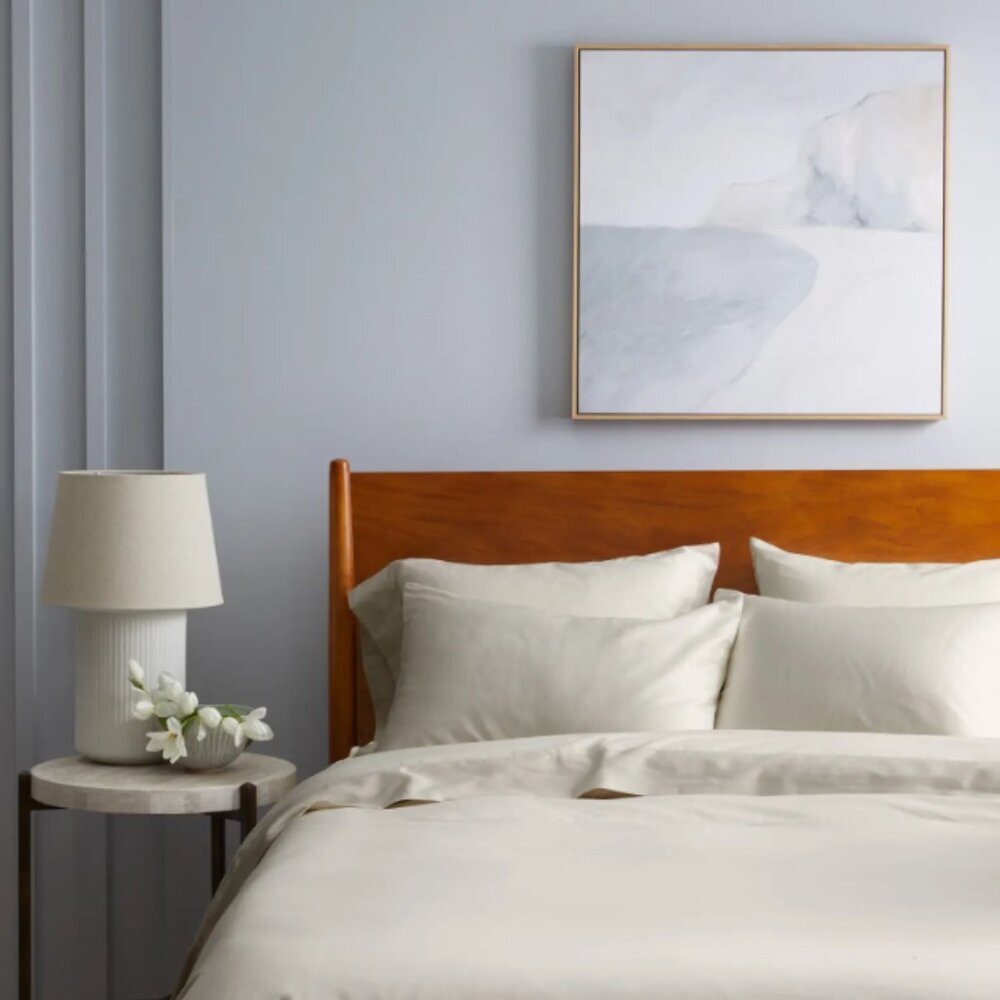 NWT QUINCE Luxury Organic Sateen Duvet Cover Shams Sand Full/Queen SOLD OUT Q21 - Picture 4 of 9